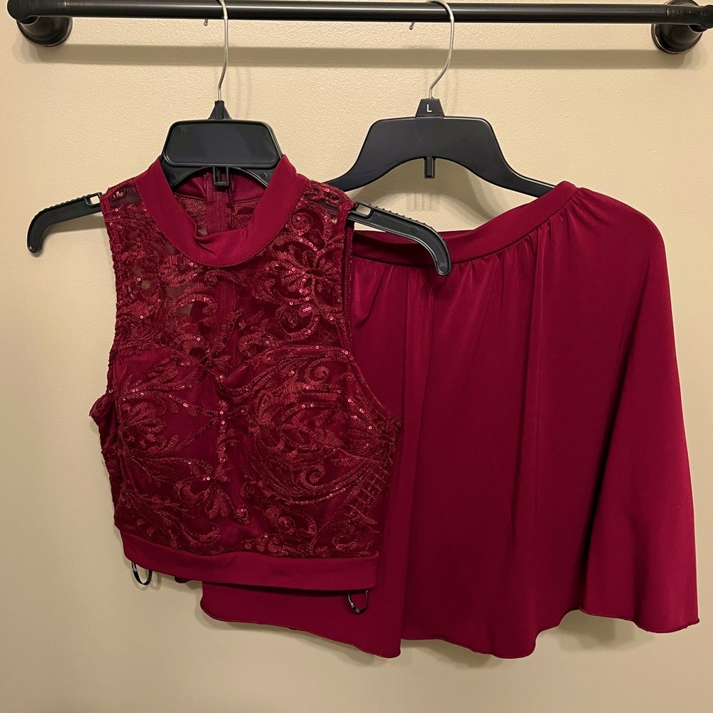 Speechless Maroon Junior Size 5 Two-piece Dress